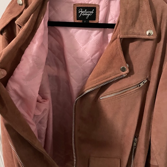 Pink Suede Moto Jacket - Picture 4 of 5